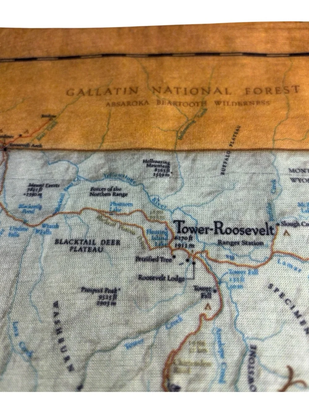 Yellowstone National Park Map Neck Gaiter Headwear Bana Scarf McGovern & Co